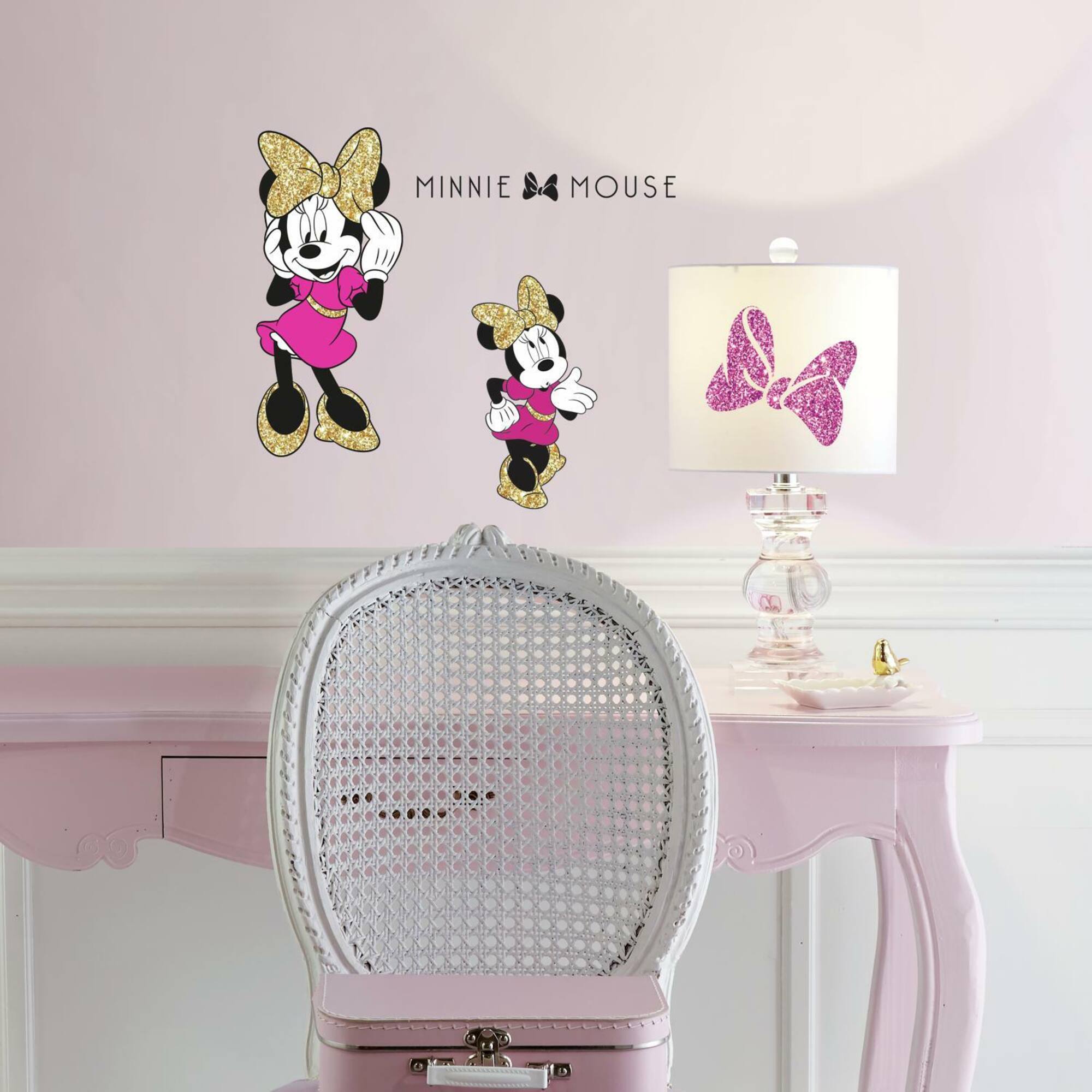 RoomMates Disney Minnie Mouse Peel & Stick Glitter Wall Decals